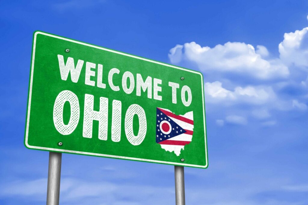 Welcome to Ohio state sign